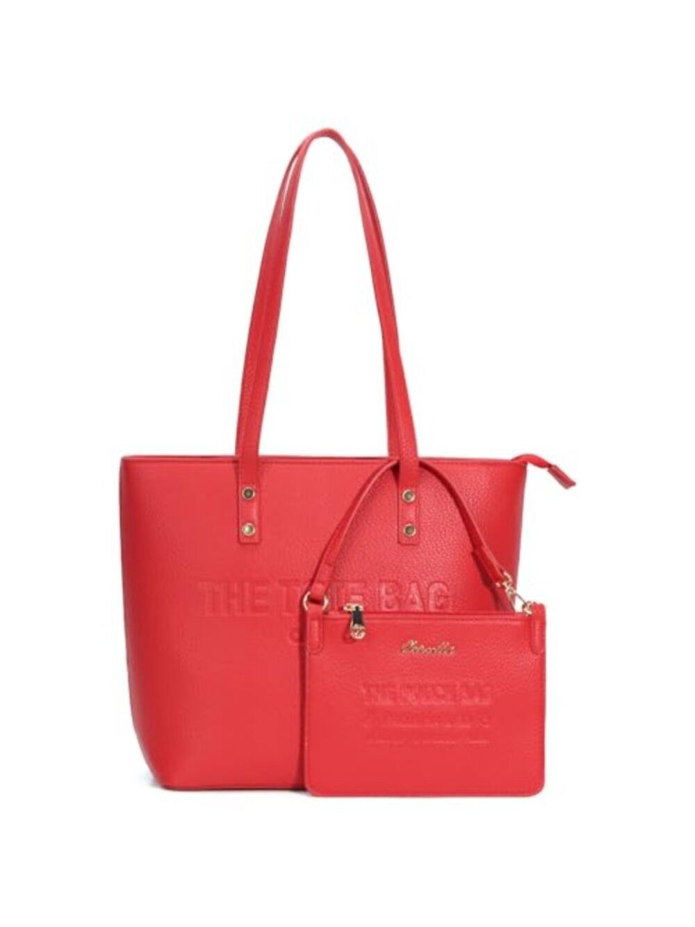 PU Leather Top Handle Tote Bag, Medium Handbag with Shoulder Strap